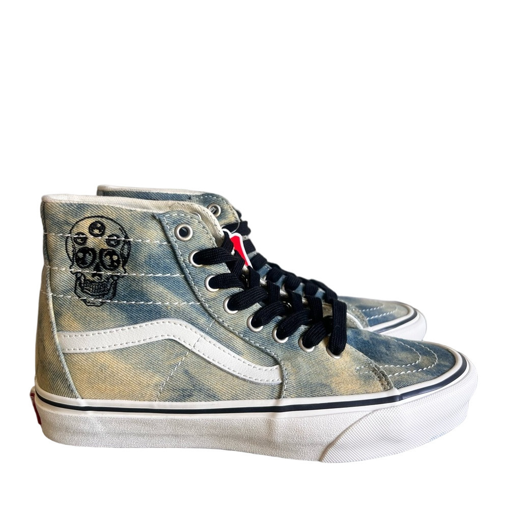 Vans NEW Unisex Sk8-Hi Tapered Acid Wash Denim Skull Shoe Size 8 or 6.5 #B1979